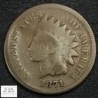 1871 Indian Head Copper Cent 1C - Damage