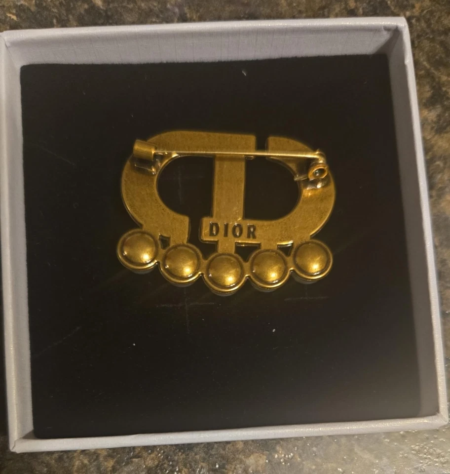 Christian Dior Pin Badge Set of 4 Black Logo Bee Brooch Pins, Japan Novelty - Image 2 of 2