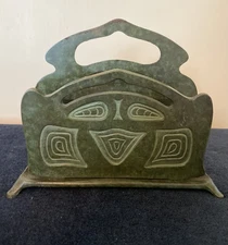 Bradley & Hubbard Art Nouveau Letter Holder Verdigris Finish 
