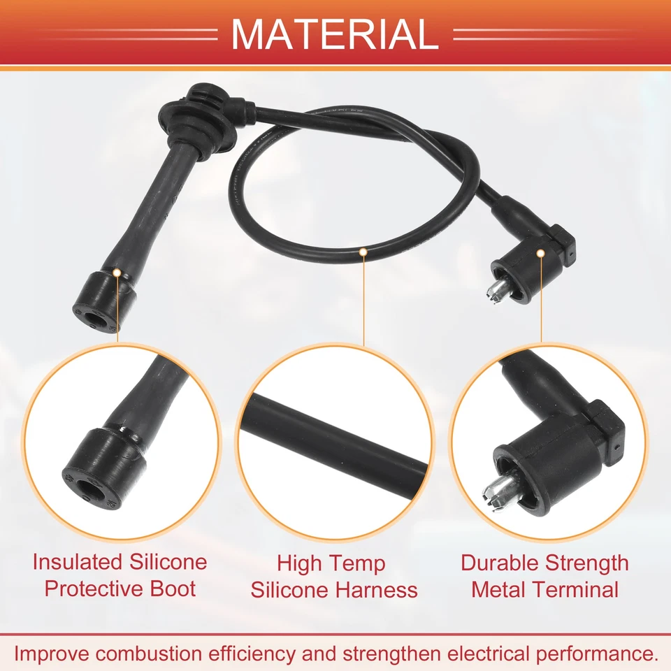 Cable de bobina de encendido de cable de bujía n.º 0K30F18140 4 piezas para Kia Rio 2001-2005 Foto 4 de 4