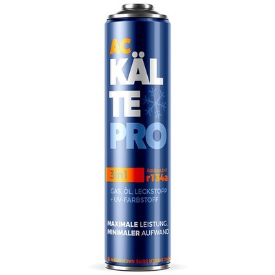 KÄLTEPRO 3in1 R134a Ersatz Kältemittel Set Öl Dichtmittel Auto 500ml 1995-2016