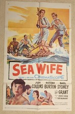 Sea Wife 1957 original one-sheet 27x41 movie poster Joan Collins Richard Burton