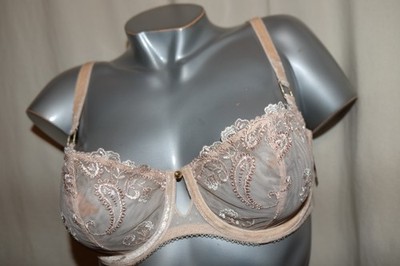 AUBADE Balcony Bra VELVET MEMORIES RBF14 Tulle Lace Dawn Pink NEW
