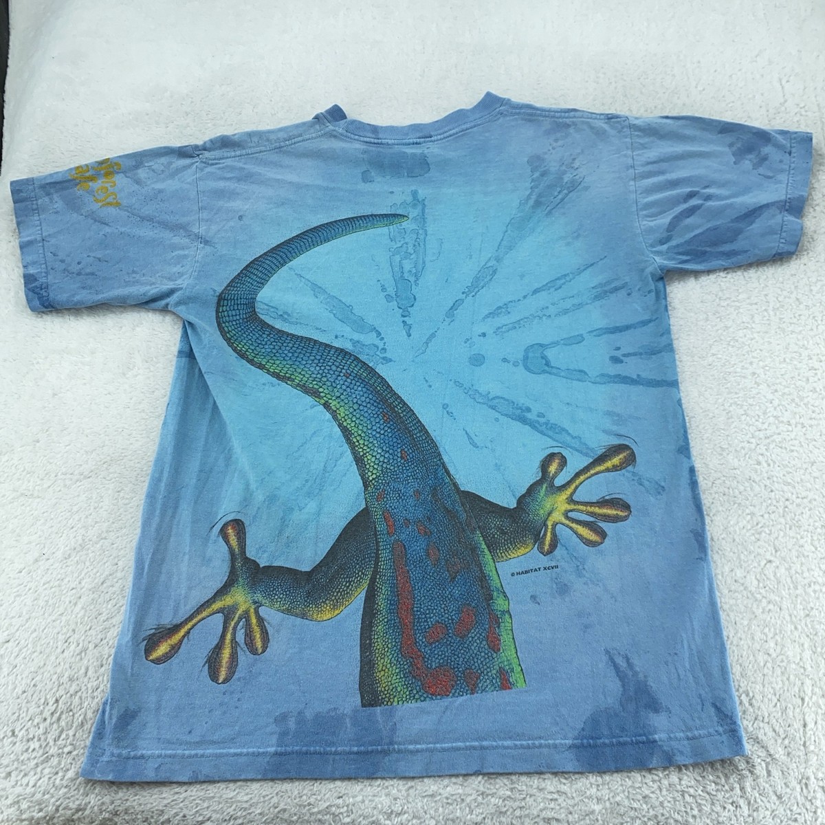 Vintage Rainforest Cafe Tie Dye T-Shirt Mens Medium Gecko Lizard