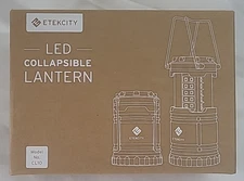 Etekcity Portable LED Collapsible Battery Operated Black Lanterns 2 Pack, NEW