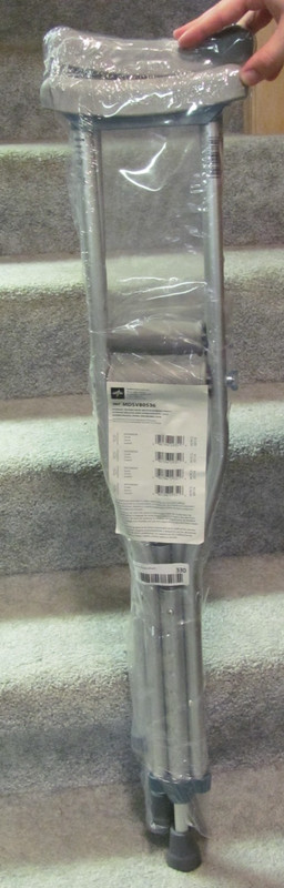 Set of Medline Push-Button Adjustable Aluminum Crutches - Size Youth (New)