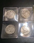 (FOUR) Walking Liberty Half Dollars (1940s') VG-F Condition at $20 BELOW MELT!!!