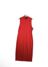 Boohoo Womens Red NEW Ribbed High Neck Midi Dress Holiday Christmas US Sz 18
