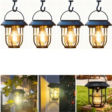 Protable LED Solar Motion Sensor Light Outdoor Garden Solar Lantern Hanging Lamp