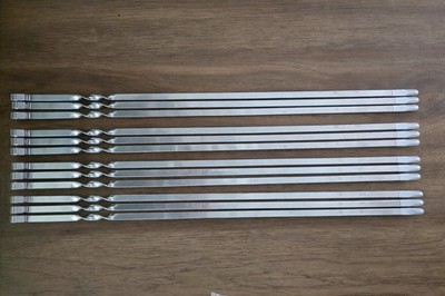 12PCS (2×6pack)  BBQ Skewers 23.5'' 60cm  Stainless Steel Flat Kabob Shampur