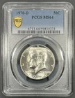 1970-D PCGS MS64 Kennedy Silver Half Dollar 50c - Key Date - Blast White