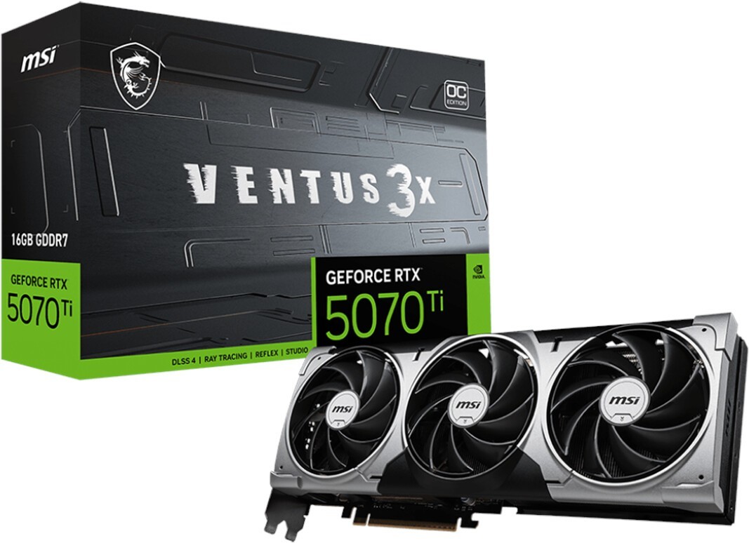 Msi vga geforce rtx 5070 ti, rtx 5070 ti 16g ventus 3x oc, 16gb gddr7, hdmi/dp*3, triple fan, oc - Immagine 8