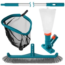 Above Ground Pool Cleaning Kit with Garden Hose Pool Vacuum, Aluminum Frame L...