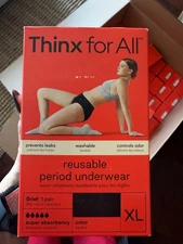 Thinx for All Reusable Period Underwear – Size XL – Black – 4 pack
