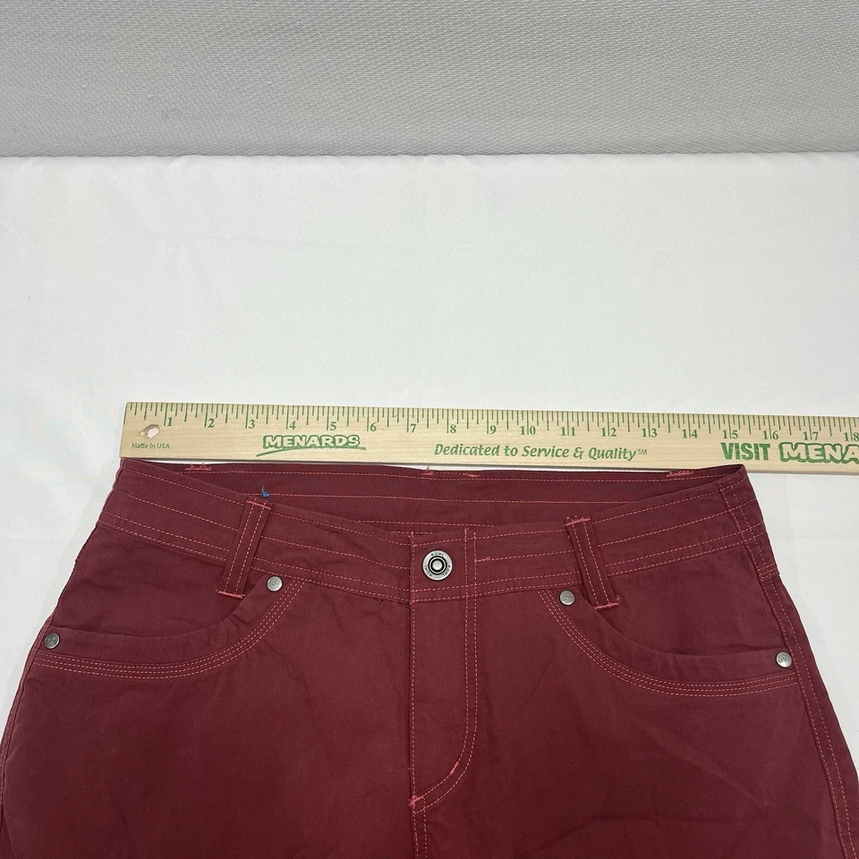 Pantalones Cortos KUHL Para Mujer 6 Rojo Carga Exterior Utilidad Senderismo Informal Algodón Mezcla de Nylon Foto 2 de 4