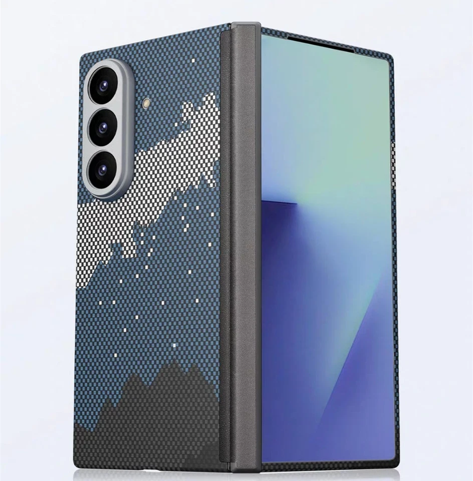 Real Carbon Fiber Magsafe Case Samsung Galaxy Z Fold7 SE Landscape Hinge Cover - Image 3 of 4