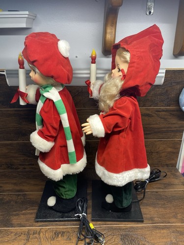 Vintage SET Original Telco Motionettes Weihnachtslieder animiert Mädchen Junge Puppen - Bild 8 von 18