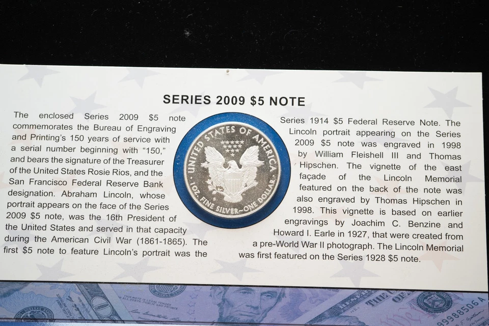 2012 US Mint Making American History Coin and Currency Set - Proof ASe + $5 Bill - Image 3 of 4