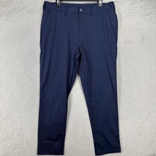 Lands End Mens Chino Golf Pants 36 Blue Performance Tech Straight Leg Pockets