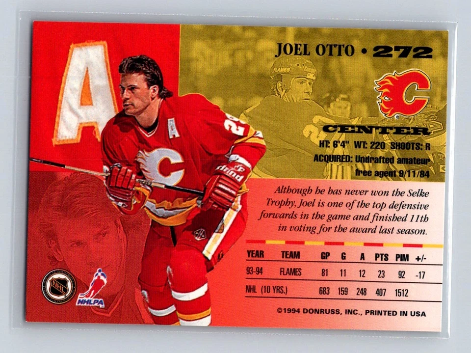 1994-95 Leaf #272 Joel Otto Calgary Flames - Image 2 of 2