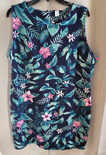 Old Navy Women Dress XXL Floral Tropical Vacation Knit Cotton Stretch 17445 X