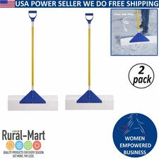 2Pk Snowplow 36'' Poly Blade Snow Pusher Shovel with Reflective Tape & Handle