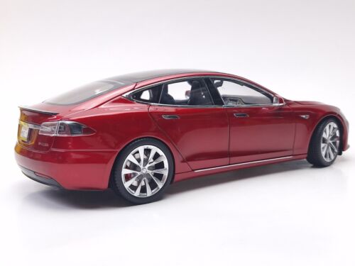 Tesla Model S P100D Multi Coat rouge échelle 1:18 voiture miniature moulé sous pression *LIRE* - Photo 12 sur 16