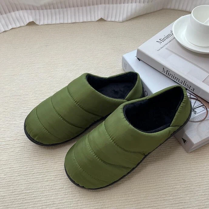 Hombres Antideslizantes Sin Cordones Interior Cálido Zapatillas Sandalias Forro de Piel Informal Hogar Zapatos Foto 2 de 4