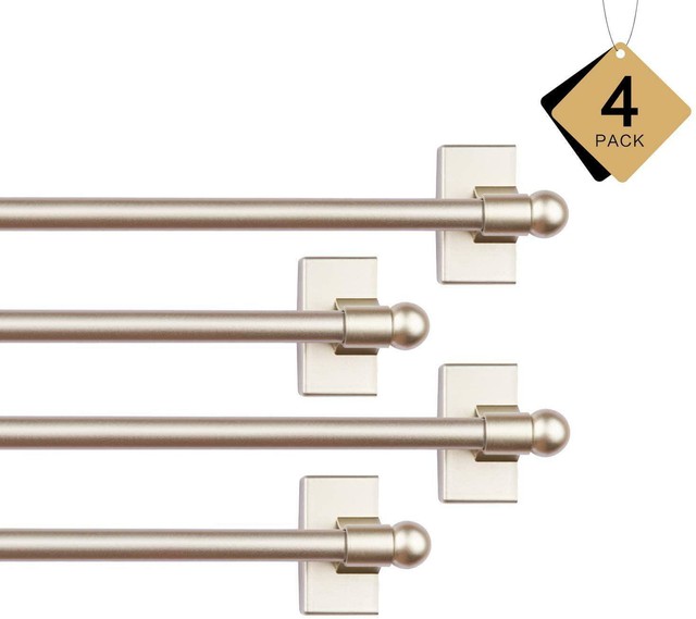 Adjustable Curtain Rods Square Ends Small Windows 1/2