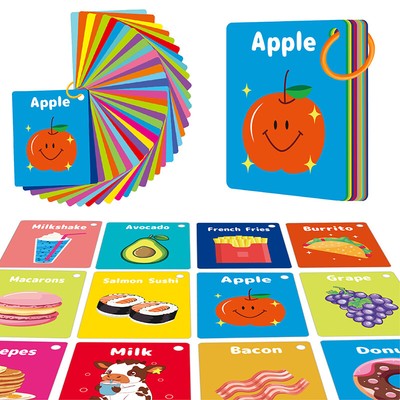 50 PCS Toddler Flash Cards Baby Cognitive Flashcards For Kids Learning Alphabet