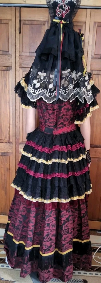 Vtg Theatre Costume Spanish Mexican Style Amazing Dress Gown Period Piece Stage - Image 4 of 4