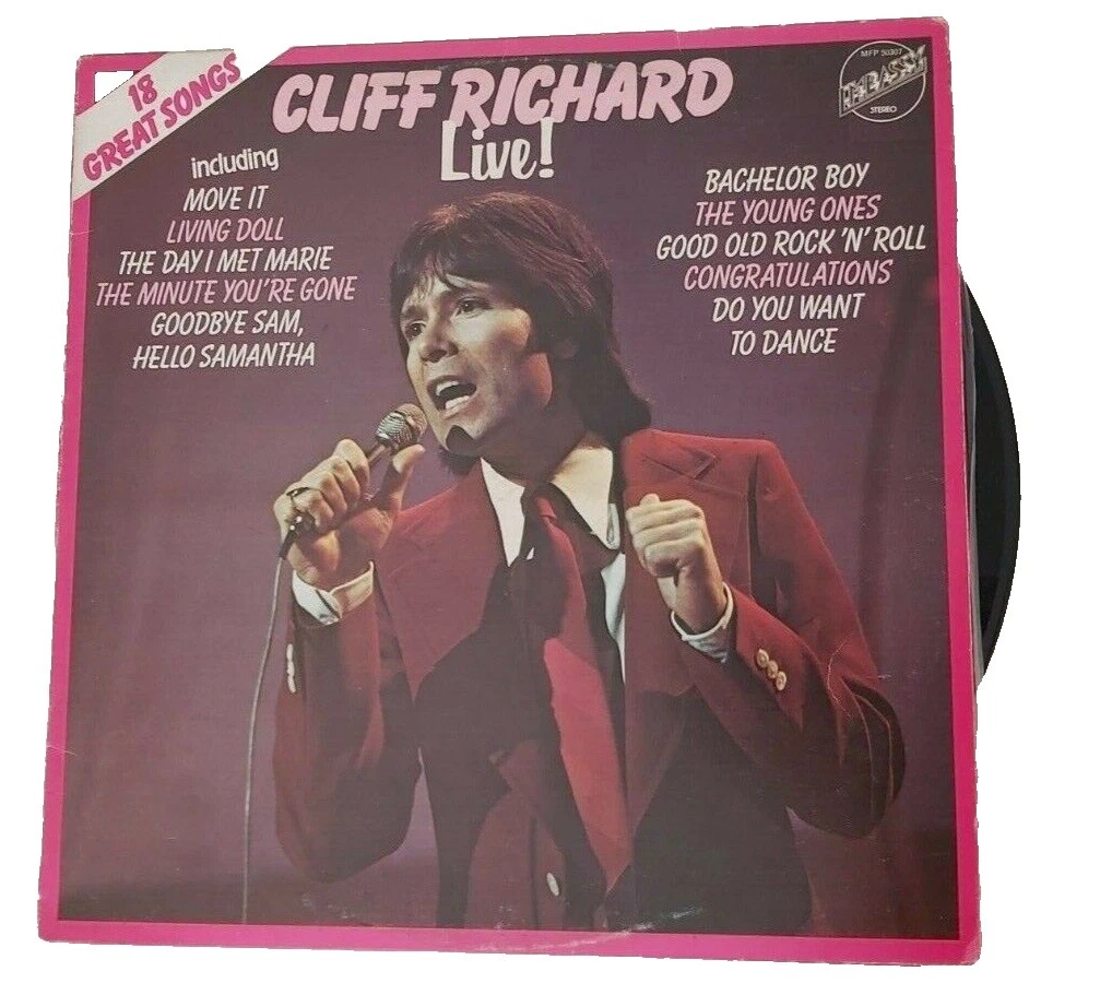 Cliff Richard Excellent (EX) Grading 33 RPM Speed Vinyl Records