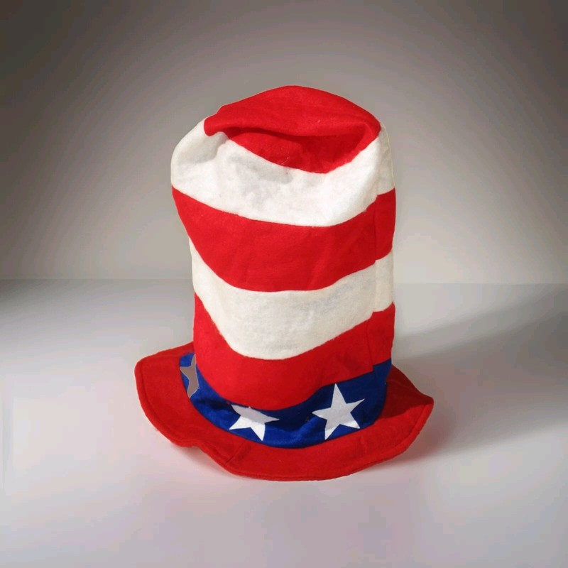 Patriotic Uncle Sam Cat in the Hat Stars Stripes Red White & Blue Felt July 4th