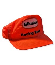 Vintage Glidden Racing Team Hat 80s. Neon Pink Made in USA Cap