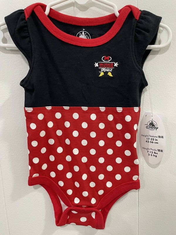 Authentic Disney Parks Baby Girls Minnie Mouse One Piece Clothing 3M Shower Gift