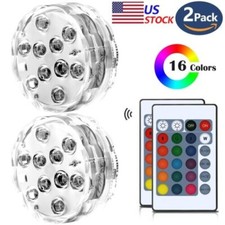 2pk 10 LED RGB Color Waterproof Wedding Party Vase Base Light Floral Remote