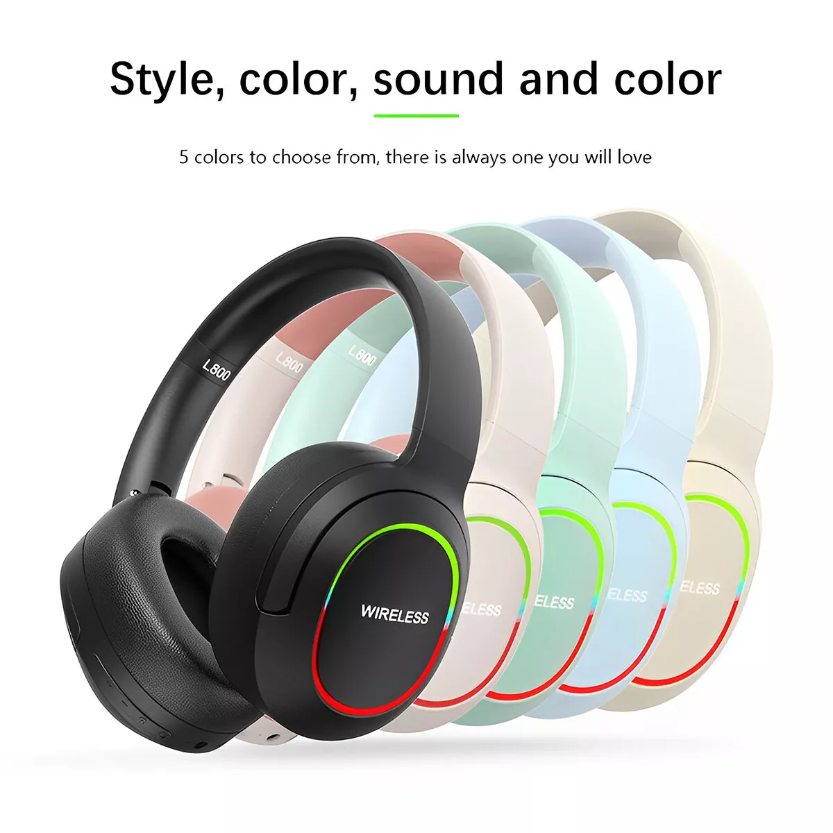 Wireless Headphones Bluetooth Stereo Headset With Mic For Galaxy