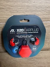 AXIL X20 Red Earplugs for Comfortable Hearing Protection w/Silicon and Foam Tips