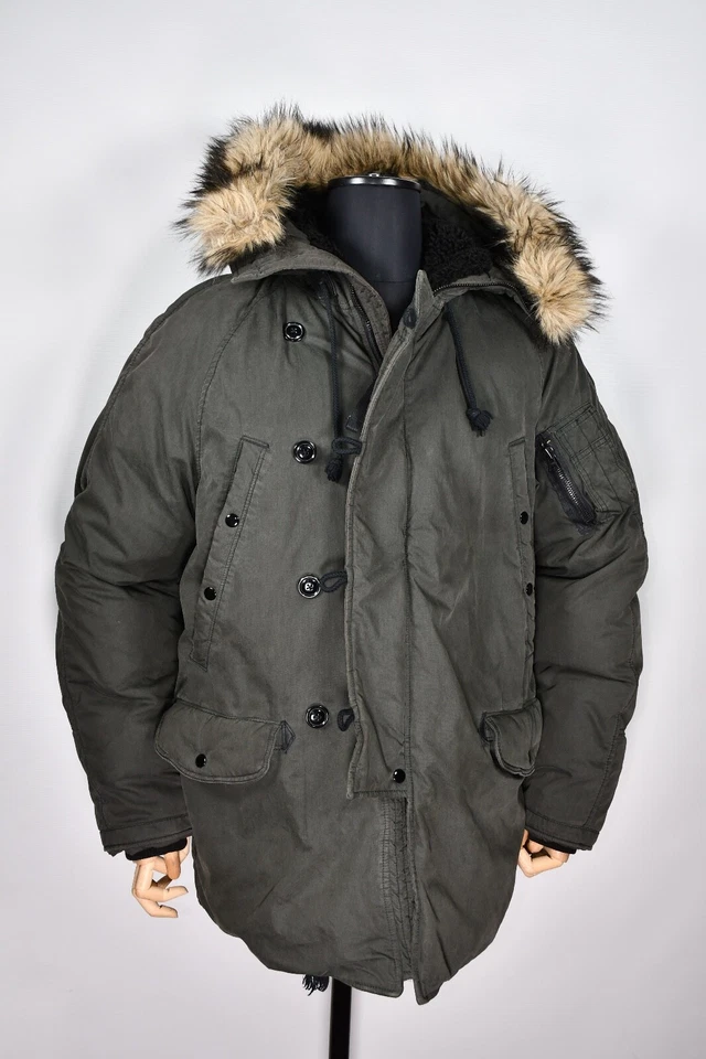 Chaqueta Ralph Lauren Denim Supply Parka Abrigo Plumón Puffer Militar Para Hombre Talla XL Foto 4 de 4