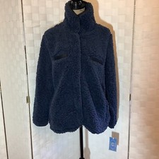 Nwt Victory Sportswear Navy Sherpa Snap Front Jacket Xl 