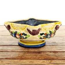 VTG Maruhon Ware Japan Diamond Shaped Bowl Raised Fruit Planter Porcelain 7.5"