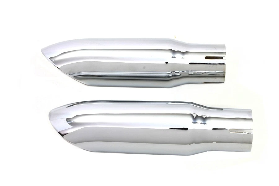 Chrome Mini Exhaust Tip Set fits Harley Davidson - Image 2 of 4