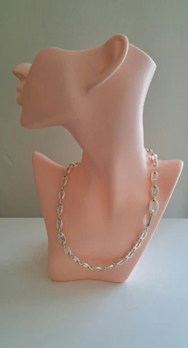 COLLANA ANCORA FANTASIA BICOLORE PLACCATA ARGENTO PALLADIO GIVENCHY BIJOUX FIRMATA