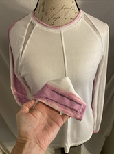 NWT Lucky in Love Long Sleeve White with Purple Top Tennis Pickleball  Size M