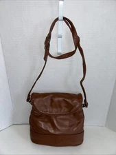 STONE MOUNTAIN Genuine Leather Made USA Crossbody Purse Color Cooper