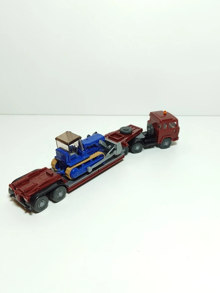 Wiking Magirus Tieflader Schwerlasttransporter mit Planierraupe 1:87 H0 - Bild 4 von 4