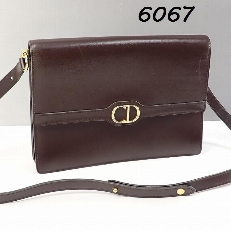 Dior 2Way CD Logo Shoulder Bag Leather Brown Authentic F07272052