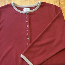 CJ Banks Y2K Women's Cardigan 2X Red Button Up Pine Tree Print Sweater (A)