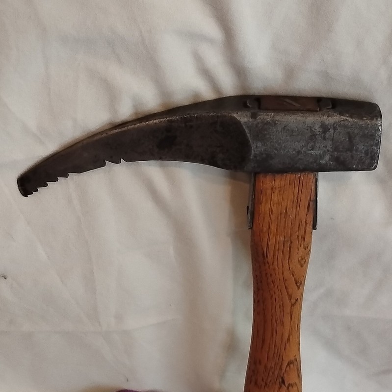 Vintage Chouinard Alpine Hammer - Field Modified Toothed Pick - Red USA Stamp