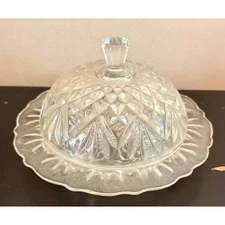 Vintage Indiana glass dome butter dish